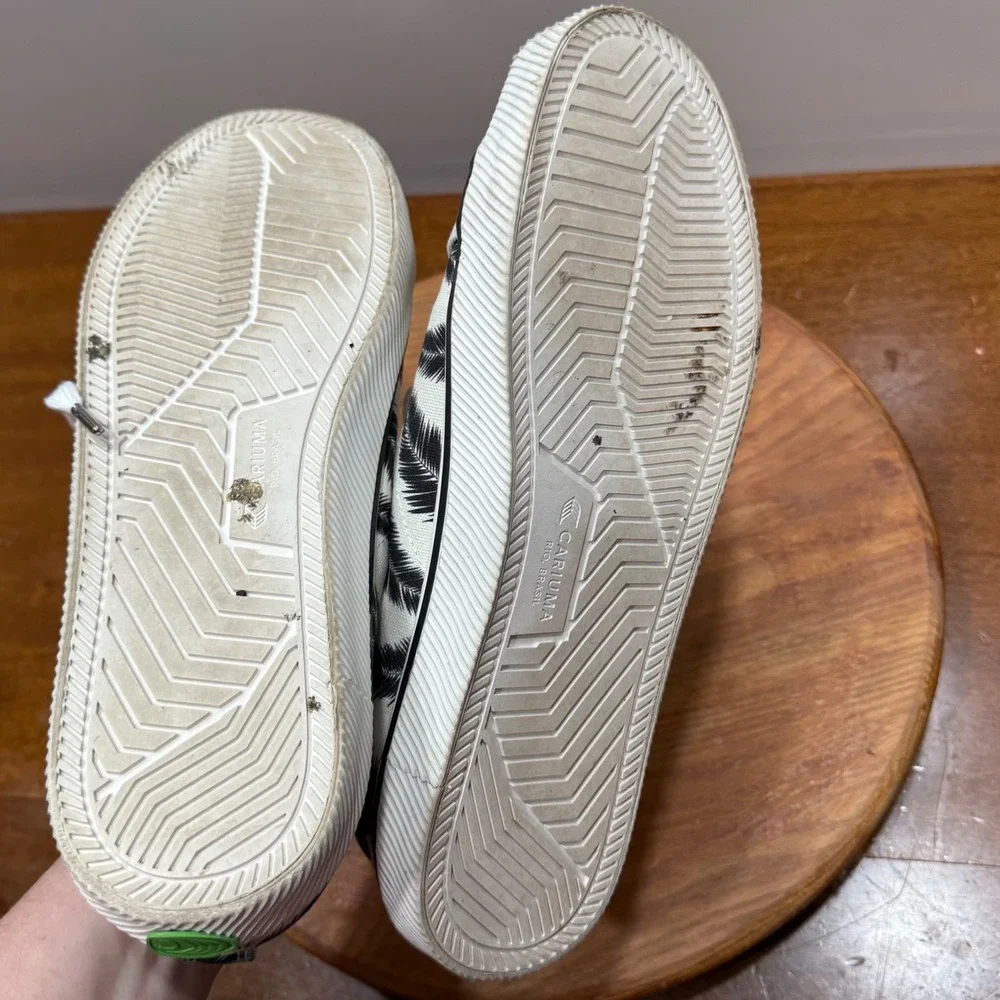CARIUMA Sneakers Palm Leaf Print Lace Up Low Top Canvas Shoes men 11.5 Women 13‎